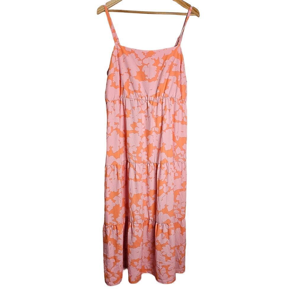 Sanctuary Maxi Dress Womens XL Pink Tiered Smocked Cottage Coquette Prairie